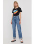 Love Moschino Памучна тениска в черно - Pepit.bg