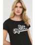 Love Moschino Памучна тениска в черно - Pepit.bg