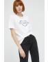 Love Moschino Памучна тениска в бяло - Pepit.bg