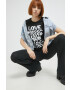 Love Moschino Памучна тениска в черно - Pepit.bg