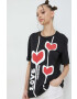Love Moschino Памучна тениска в черно - Pepit.bg