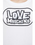 Love Moschino Памучна тениска в бяло - Pepit.bg