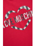 Love Moschino Памучна тениска в червено - Pepit.bg
