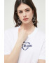 Love Moschino Памучна тениска в бяло - Pepit.bg