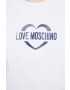Love Moschino Памучна тениска в бяло - Pepit.bg