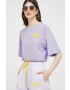 Love Moschino Памучна тениска в лилаво - Pepit.bg