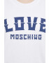 Love Moschino Памучна тениска в бяло - Pepit.bg