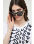 Love Moschino Памучна тениска в бяло - Pepit.bg
