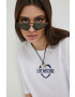 Love Moschino Рокля в бяло къс модел с уголемена кройка - Pepit.bg