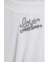Love Moschino Рокля с лен в бяло къс модел разкроен модел - Pepit.bg