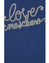 Love Moschino Рокля с лен в синьо къс модел със стандартна кройка - Pepit.bg
