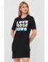 Love Moschino Рокля в черно къс модел със стандартна кройка - Pepit.bg