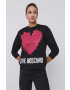 Love Moschino Суичър в черно с принт - Pepit.bg