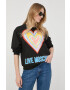 Love Moschino Суичър в черно с принт - Pepit.bg