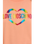 Love Moschino Суичър дамски в оранжево - Pepit.bg