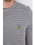 Lyle & Scott Памучен пуловер мъжки в сиво от лека материя - Pepit.bg