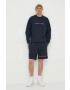 Lyle & Scott Памучен суичър в тъмносиньо с апликация - Pepit.bg