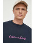 Lyle & Scott Памучен суичър в тъмносиньо с апликация - Pepit.bg