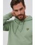 Lyle & Scott Памучен суичър мъжки в зелено с изчистен дизайн - Pepit.bg