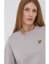 Lyle & Scott Памучен суичър дамски в сиво с изчистен дизайн - Pepit.bg