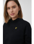 Lyle & Scott Памучен суичър дамска в черно с изчистен дизайн - Pepit.bg