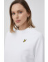Lyle & Scott Памучен суичър дамска в бяло с изчистен дизайн - Pepit.bg