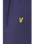 Lyle & Scott Памучен суичър в тъмносиньо с качулка с изчистен дизайн - Pepit.bg