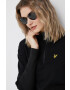 Lyle & Scott Памучен суичър в черно с изчистен дизайн - Pepit.bg