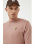 Lyle & Scott Памучен суичър в розово с апликация - Pepit.bg