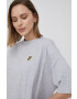 Lyle & Scott Памучна рокля в сиво къс модел с уголемена кройка - Pepit.bg