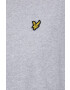 Lyle & Scott Памучна рокля в сиво къс модел с уголемена кройка - Pepit.bg