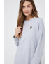 Lyle & Scott Памучна рокля в сиво къс модел със стандартна кройка - Pepit.bg