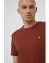 Lyle & Scott Памучна тениска в кафяво с изчистен дизайн - Pepit.bg