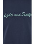 Lyle & Scott Памучна тениска в тъмносиньо с апликация - Pepit.bg