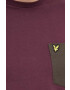Lyle & Scott Памучна тениска в лилаво с изчистен дизайн - Pepit.bg