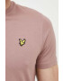 Lyle & Scott Памучна тениска в розово с изчистен дизайн - Pepit.bg