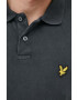 Lyle & Scott Памучна тениска с яка в зелено с изчистен дизайн - Pepit.bg