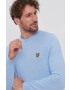 Lyle & Scott Пуловер с вълна мъжки в сиво - Pepit.bg