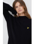 Lyle & Scott Пуловер с вълна мъжки в черно от лека материя - Pepit.bg