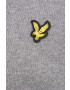 Lyle & Scott Пуловер с вълна мъжки в сиво от лека материя - Pepit.bg