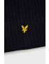 Lyle & Scott Шапка в тъмносиньо с фина плетка от вълна - Pepit.bg