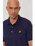 Lyle & Scott Тениска с яка мъжка в тъмносиньо с изчистен дизайн - Pepit.bg