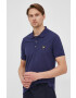 Lyle & Scott Тениска с яка мъжки в тъмносиньо с изчистен дизайн - Pepit.bg