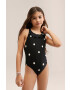 Mango Kids Цял бански Daisyg в черно - Pepit.bg