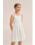 Mango Kids Детска ленена рокля Camel - Pepit.bg