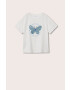 Mango Kids Детска памучна тениска Mariposa - Pepit.bg