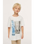 Mango Kids Детска памучна тениска Trust - Pepit.bg