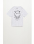 Mango Kids Детска тениска Smiley 110-164 cm - Pepit.bg