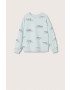 Mango Kids Детски памучен суичър в зелено с изчистен дизайн - Pepit.bg