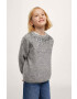 Mango Kids Детски пуловер Gala в сиво от лека материя - Pepit.bg